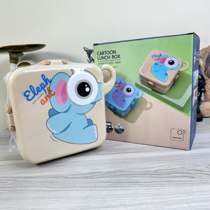 Personalized Elephant 2-Layer Kids Lunch Box – 1120ml Stainless Steel, Leak-Proof, 3 Compartments & Sauce Cup (6658)