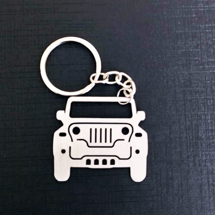 Name Engravable Metal Silver Keyring – THAR Logo