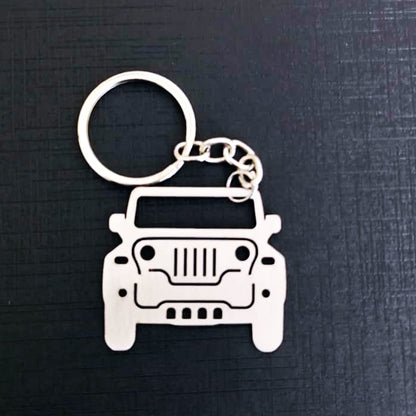 Name Engravable Metal Silver Keyring – THAR Logo