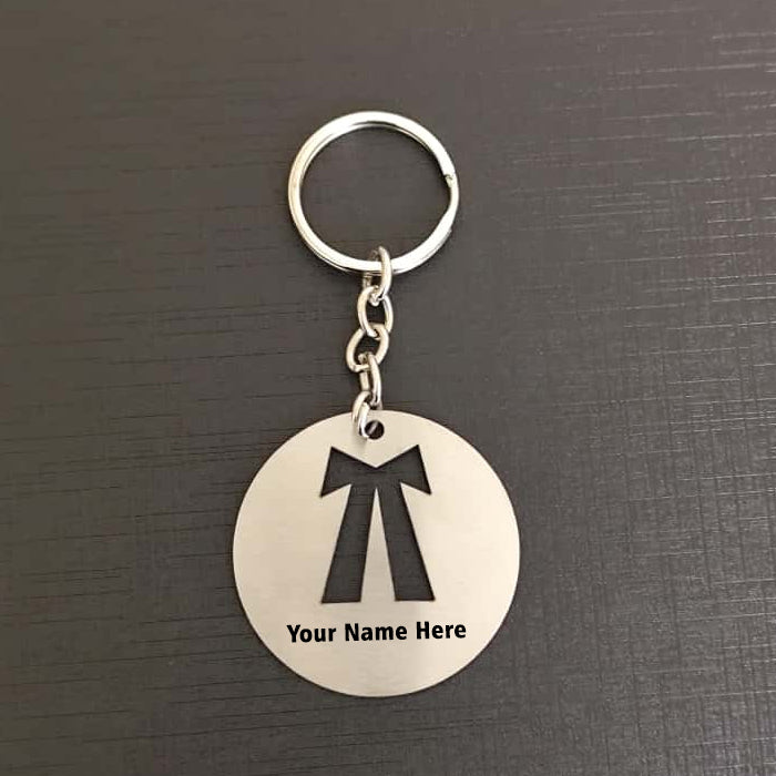 Name Engravable Metal Silver Keyring Advocate Shape