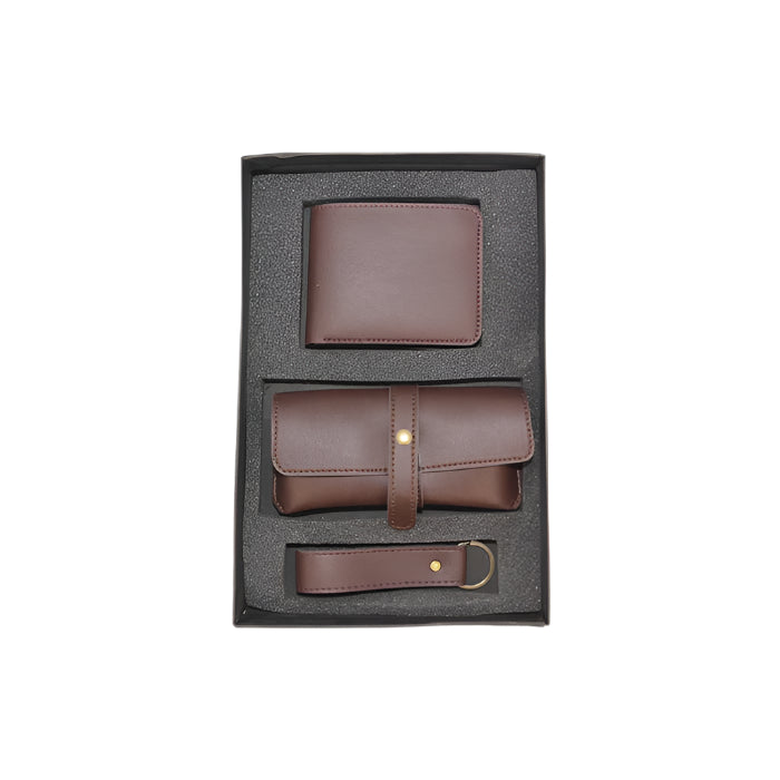 Men’s 3-in-1 Gift Set – Wallet, Goggles Cover & Keyring - Personalized with Name & Charm