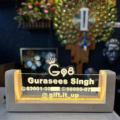 Custom LED Name Plate for Office Desk – Personalized Corporate & Promotion Gift - WB001