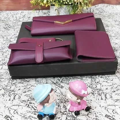 Personalized Ladies Clutch Combo 4 IN 1 - Wine