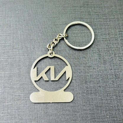 Name Engravable Metal Silver Keyring – KIA Logo