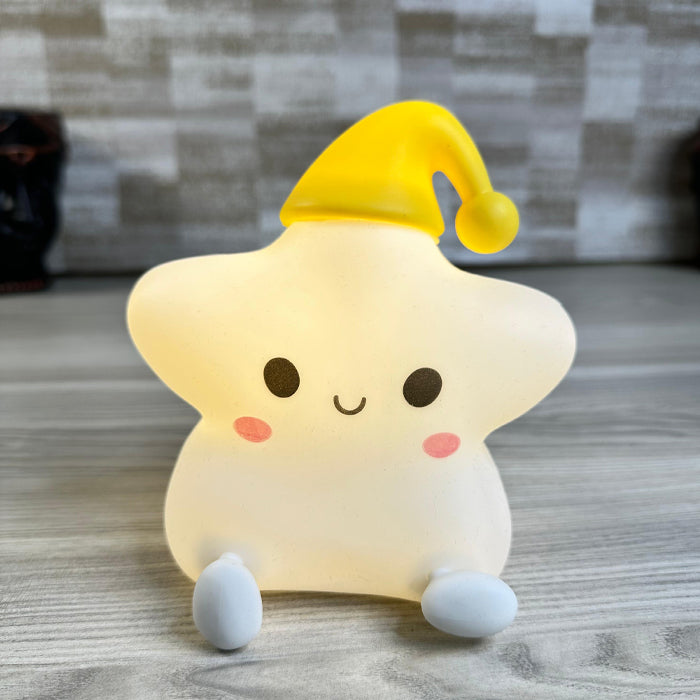 Little Star with Cap Lamp – Soft Silicone Night Light with Multicolor Glow