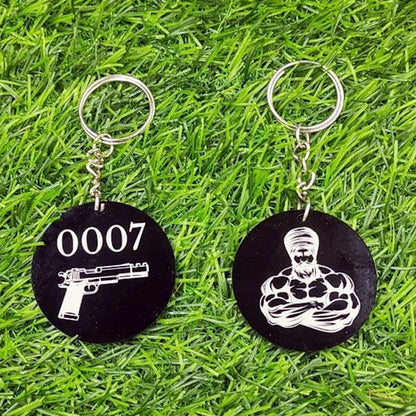 Double the Fun:2 Side Engravable 4mm Round Acrylic Keyring in Black - Unlock Your Personalized Masterpiece