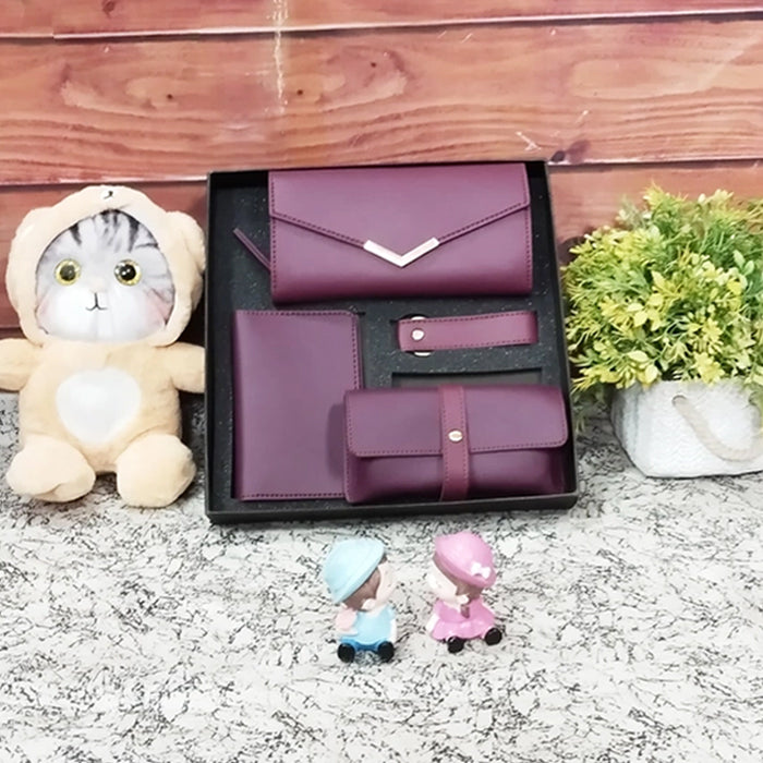 Personalized Ladies Clutch Combo 4 IN 1 - Wine