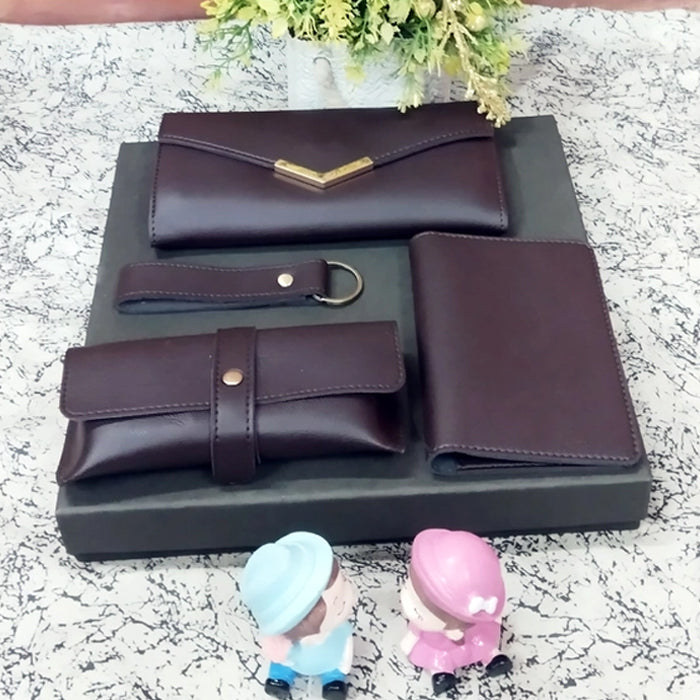 Personalized Ladies Clutch Combo 4 IN 1 Brown