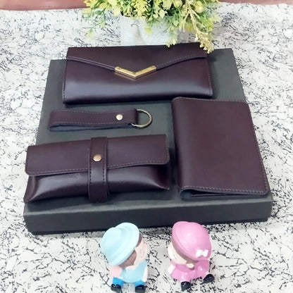 Personalized Ladies Clutch Combo 4 IN 1 Brown