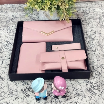 Personalized Ladies Clutch Combo 4 IN 1 Pink