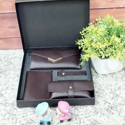 Personalized Ladies Clutch Combo 4 IN 1 Brown
