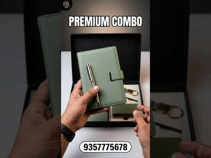 Personalized Green 4-in-1 Premium Executive Corporate Gift Set with Customized Diary, Metal Pen, Card Holder & Keychain | Business Gift for Employees, Clients, Executives, Welcome Kits, Corporate Events, Diwali & Bulk Gifting – MP4921
