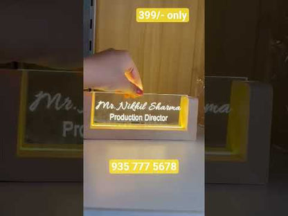 Custom LED Name Plate for Office Desk – Personalized Corporate & Promotion Gift - WB001