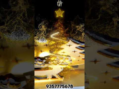 Premium Golden Acrylic Christmas Tree & Deer Table Decoration – Perfect Festive Home Décor for Christmas Party, Office Desk & Living Room (size 15x14x8.5 cm)