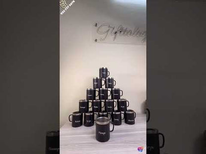 Custom Engraved Black Stainless Steel Sobbar Mug – Coffee/Tea Cup (Pack of 1)