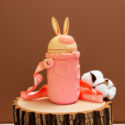 Custom Name W&O Rabbit 380ml Kids Tumbler Bottle – Fun & Adorable Design (ARS2B)