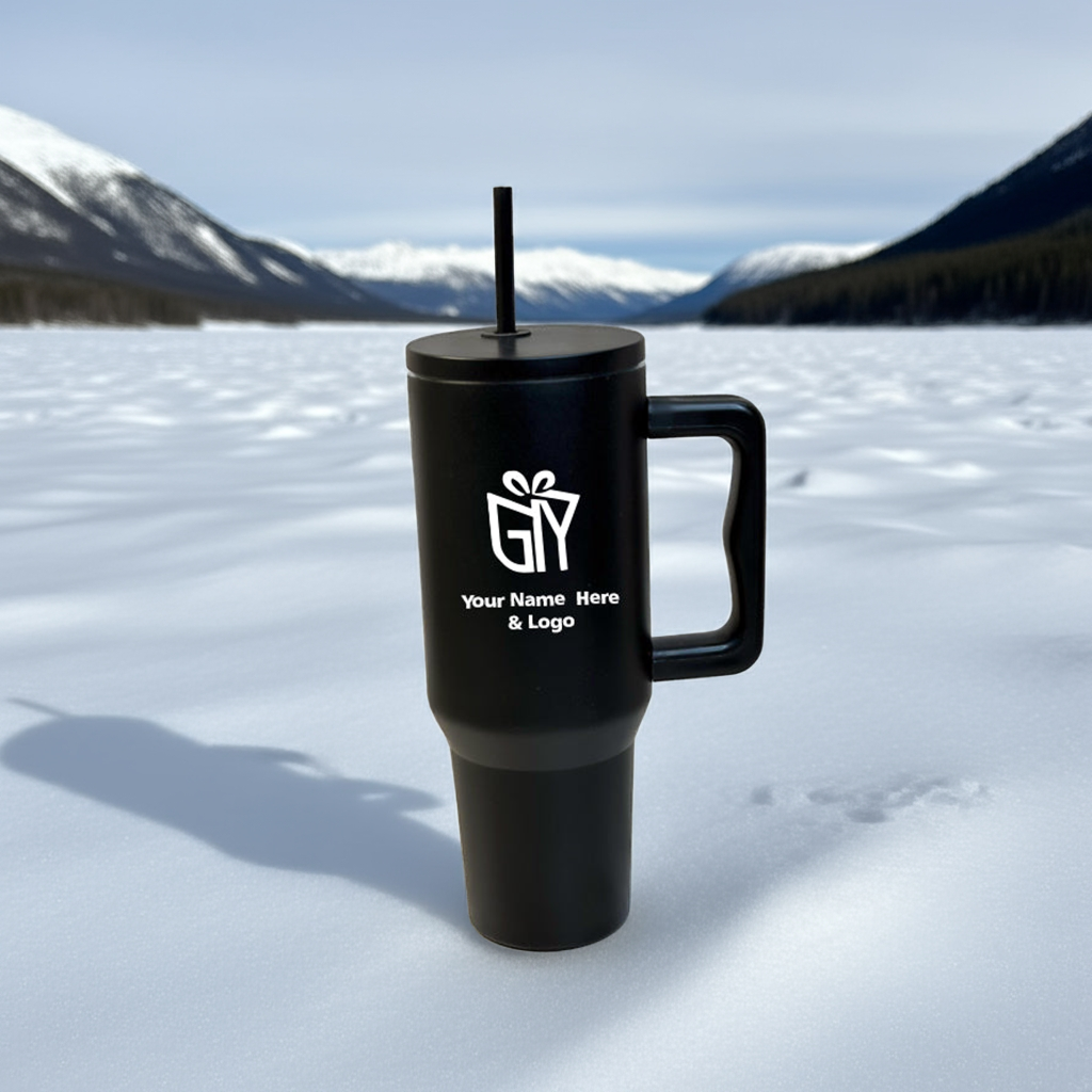 Custom Engraved 1200ML Stainless Steel Tumbler – Double Wall Insulated Bottle with Lid & Straw for Coffee, Water & More