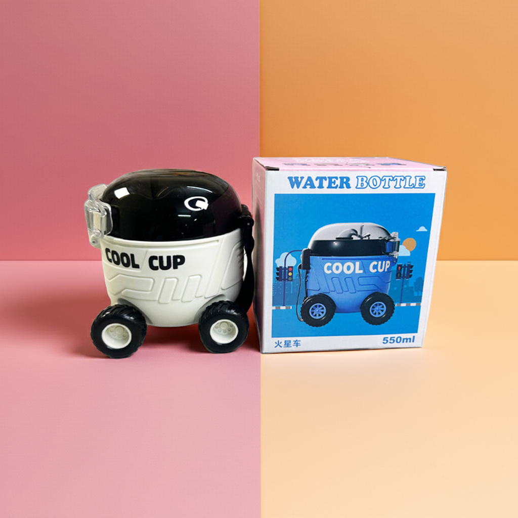 🚗 Cool Cup Car Water Bottle – 550ml with Straw for Kids 🧃